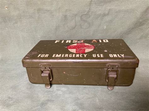 vintage military first aid box for sale 